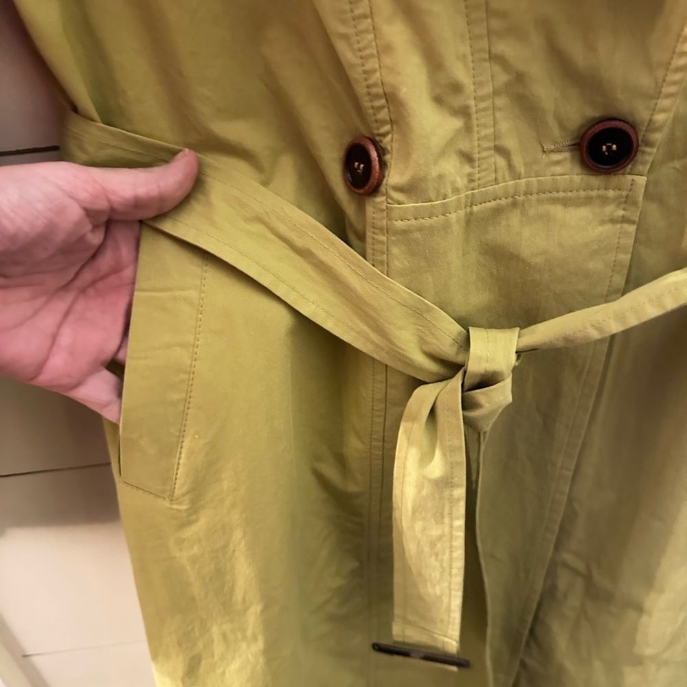 NWOT M SOFT SURROUNDINGS Brixton green double button belted woman trench coat - Picture 3 of 16